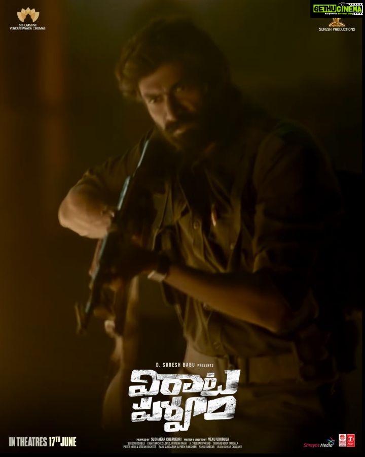 Rana Daggubati Instagram - Trailer goes today at 6:03pm…stay tuned….#VIRATAPARVAM #VirataParvamOnJune17th @saipallavi.senthamarai @nanditadasofficial @venuudugulafilm @pillumani @naveenchandra212 #SreekarPrasad @sureshproductions @slv_cinemas