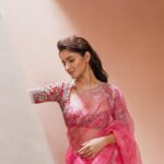 Ruhani Sharma Instagram - TO BE SOFT IS TO BE POWERFUL 🌷🌷 . . . . . 📸 @shaktismaran Makeup @makeuphairbyrahul Hair @saikrishnabandari Styled by @thejaswi_kotha Saree @issadesignerstudio