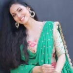 Sadha Instagram - For the love of this song!!! 💚 📷 @junnuphotography__ Outfit @firoz_design_studio #reelitfeelit #reelsinstagram #sadaasgreenlife #sadaa