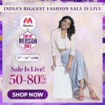 Samantha Instagram - India’s BIGGGGEESST Fashion Sale is now LIVE on @Myntra. Myntra End of Reason Sale from 11th to 16th June brings you 50% to 80% Off on your favourite fashion brands. What's more? Myntra Insiders get upto 20% extra off, and New users get Flat Rs.500 off + Free shipping on next 4 orders. Isse Bada Sale Nahi Milega! What are you waiting for, SHOP NOW! #MyntraEndOfReasonSale #IndiasBiggestFashionSale #MyntraEORS2022 #IndiasBiggestFashionSale #GoForIt #IfyouNeverTryYoullNeverKnow #SamanthaPrabhuStyledByMyntra #SamanthaPrabhuXmyntra #Ad