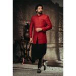 Santhosh Prathap Instagram - Deep red Sherwani with Asymmetrical Kurta. Can be customised to any colour of your choice. Models: @santhoshprathapoffl @vekkey @kamurudin Photo: @thevenkatbala Creative & stylist: @jenson16 Makeup: @touchofandy Menswear: #Singarajah Production executive: @durai_making_moves_ Gaffer: @gopal_gaffer . . . . . . . . #Singarajah #SingarajahMenswear #WearingSingarajah #TheMadrasGang #indianwedding #Groomwear #Menwithclass #Cocktailedit2022 #Santhosh #Sarpatta #SarpattaParambarai #Groomsofsingarajah #Bespoke #Madetomeasure #Sherwani #Kurtaformen #Tamilwedding #SingarajahShoes #Formalshoes #Veshti #Cocktailwear #Groomsinspiration