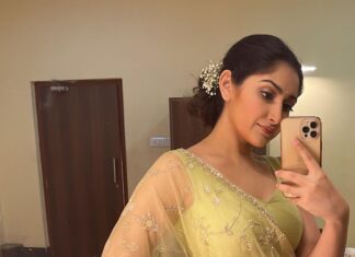 Sayyeshaa Saigal Instagram - Desi girl vibes at shoot today! ❤️💃 #sareelove#desigirl#workworkwork#traveldiaries#shoot#dressup#pastel