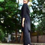 Shraddha Das Instagram - Just give me anything black 🖤 Wearing the @jonesroadbeauty lip tint 😍 📸 @snehzala #blackonblack #kurtapalazzo #shraddhadas Mumbai, Maharashtra