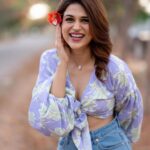 Shraddha Das Instagram - 🌸 📸 @krishnatejah Styling : @artbyavnee HMU : @nalini_ferns Top : @poppiclothing Jewellery : @blingvine #florals #lilac #shraddhadas Karimnagar, India