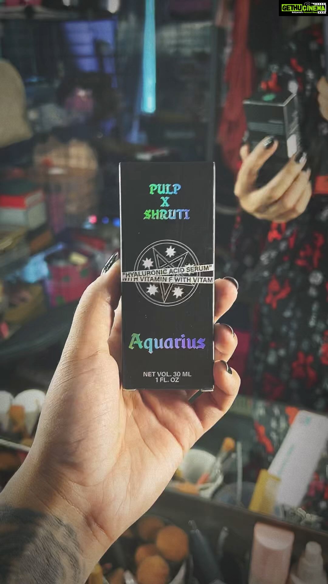 Shruti Haasan Instagram - Today I prepped my skin with AQAURIUS from PULP X SHRUTI for our goth glow look 💜🖤 💄 @devikajodhani