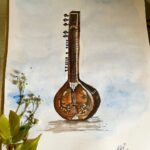 Shweta Basu Prasad Instagram - Such a beautiful companion. Happy world music day! . Water colour and 🍃🌸 on paper. . #worldmusicday #sitar #music #watercolour #twopointperspectivedrawing 𝐶𝑙𝑎𝑠𝑠𝑖𝑐𝑎𝑙 𝑀𝑢𝑠𝑖𝑐