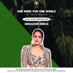 Sonakshi Sinha Instagram - As we mark the 3rd anniversary of One Week for One World- the world is dealing with a bigger climate crisis than ever. But as we look forward to big policy changes, we must not forget that individual action is the greatest weapon we have to save this planet. This #WorldEnvironmentDay, that is 5th June onwards, let’s do one simple task each day for the upcoming week to save the environment… who knows it could also become a lifestyle change! After all as the famous saying goes- ‘Count every drop, because every drop counts’ Tag @iimunofficial and me and as you do your tasks to build a greener tomorrow, by preserving today.