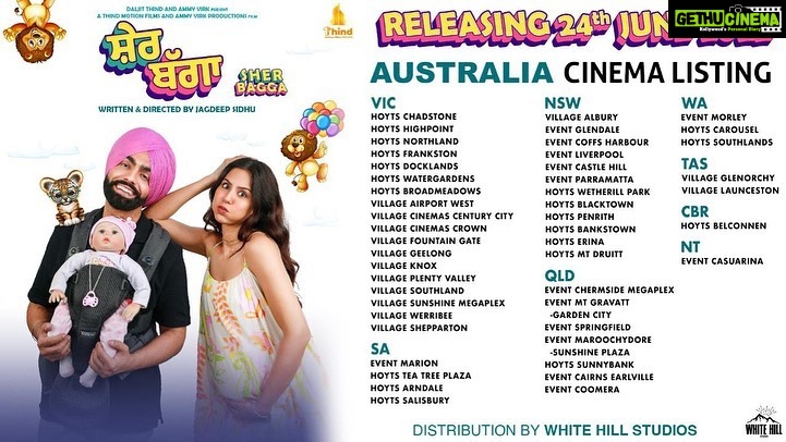 Sonam Bajwa Instagram - Theatre listing for UK, Canada, USA, Newzealand, Australia SherBagga releasing worldwide 24th June 2022 Advance booking is open so get your tickets now ❤️