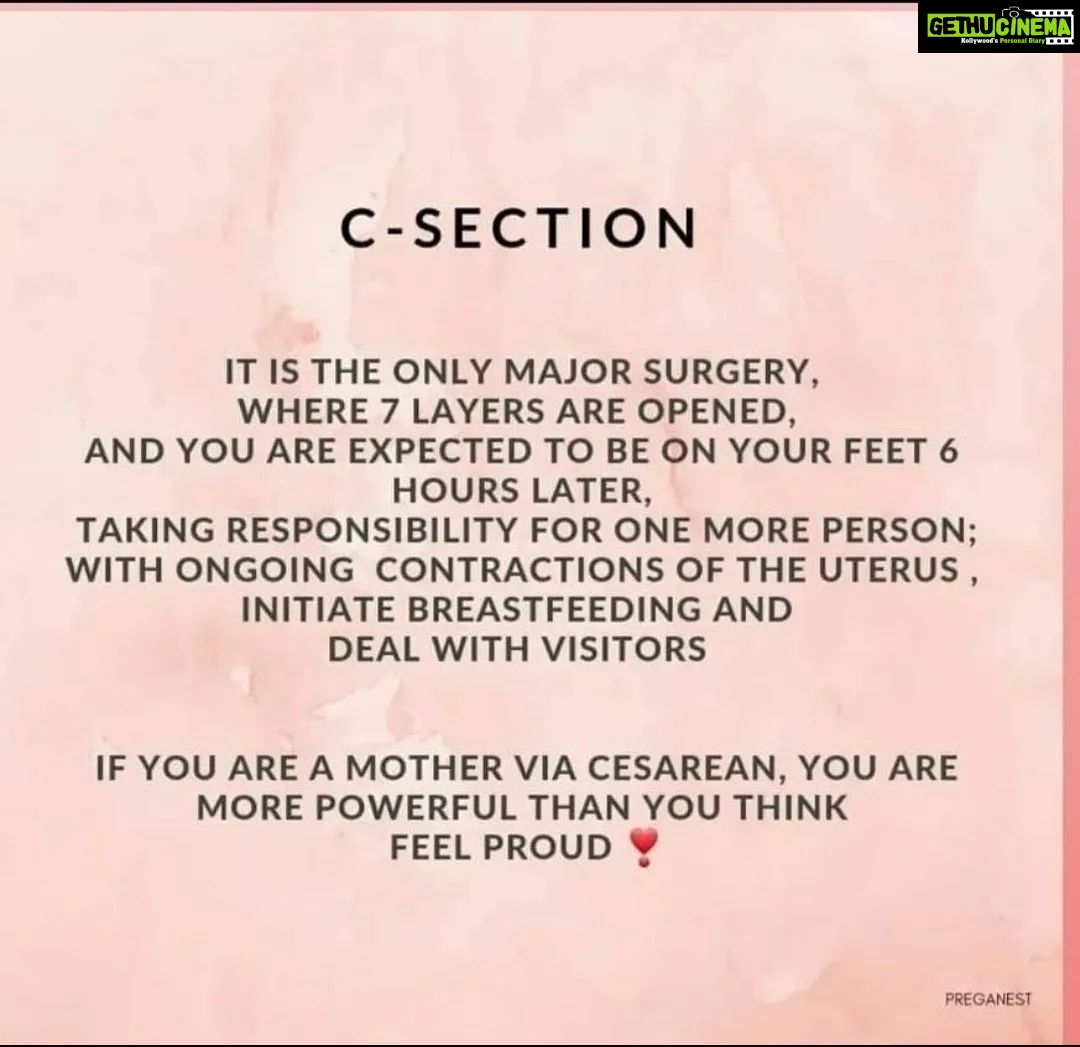 Sruthi Hariharan Instagram - This had to go down on my feed . Like me, I know so many women who've felt terrible that they weren't able to have a normal delivery .. obviously we all accept it, come to terms with it in our own ways and life moves on ... but let this just be a reminder to us - that irrespective of whether we pushed our baby out or had them surgically remove our baby out - we are powerful- then, now and forever. #justwomenthings #nowait #womenthings
