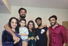 Suja Varunee Instagram - 💝 In Love with this gang 💝 Congratulations @niroopnandakumar on your debut film .. So happy and surprised to see u… God bless you guys & love u all @priyankapdeshpande & @abishek_raaja ❤️ #gang #gangsta #friends EVP Film City
