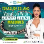 Sunny Leone Instagram – Hey Guys!!
I am super excited to invite you all to join me on “Treasure Island Vacation with Sunny Leone” – Maldives Edition. 
A unique vacation plan on an exclusive private island of Maldives where you can enjoy various activities hosted by me and many other celebrities & artists,

Events:

– SUNRISE BEACH YOGA WITH ME
– BEACH GAMES & CHALLENGES HOSTED BY ME
– AND FINAL WINNERS WILL GET SPECIAL COFFEE DATE WITH ME

SO GUYS …. BOOK YOUR VACATION NOW!  ONLY 110 LUXURY VILLAS AVAILBALE !!

DATE: 16th TO 19th SEPTEMBER 2022

BOOK AT www.asyouplan.com

INQUIRY AT WhatsApp: +91 8080102108

SEE YOU THERE IN MALDIVES!
.
.
.
ORGANISED BY @AsYouPlan
#travelwithasyouplan

COUNTRY PARTNER @visitmaldives
#visitmaldives

RESORT PARTNER @radissonbluresortmaldives

LOGISTIC PARTNER @oneaboveglobal