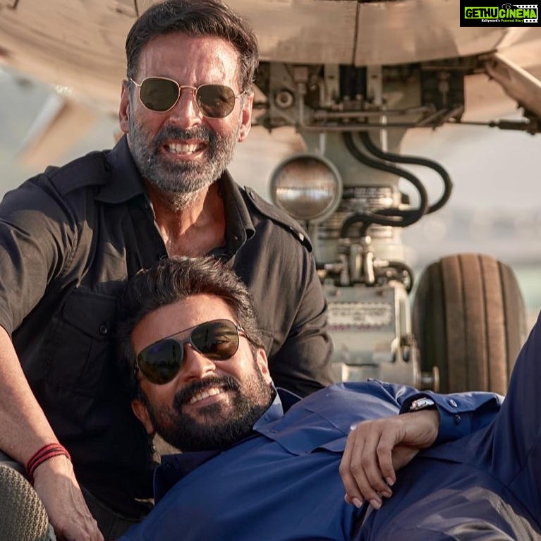 Suriya Instagram - @akshaykumar sir to see you as #vir was nostalgic! @sudha_kongara can see our story beautifully coming alive again #maara Enjoyed every minute with team #sooraraipootru Hindi in a brief cameo! @ivikramix @abundantiaent @2d_entertainment @rajsekarpandian @capeofgoodfilmss