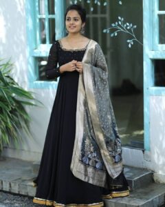 Vaishnavi Chaitanya Instagram - 🖤🖤🤍🤍
Outfit by @elegant_threads_by_salma 
Pc : @they_call_me_keshu