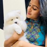 Vaishnavi Chaitanya Instagram - Thattthhh iizzzz maahhhh baaabbbyyy ddoogggiieee...❤️🤭 Alpha baby❤️🥺😘 . @alpha__thesamoyed