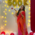 Vaishnavi Chaitanya Instagram - ❤️❤️❤️❤️ Thank you sooooo muchhhhuuuuu for your love and support (500k) 🥰🥰🥰🥰🥰🥰🥰 And thank for the decoration @sreemaha_events Costume by @elegant_threads_by_salma
