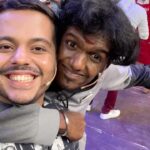 Vidyulekha Raman Instagram - Probably my most favourite episode till date - #CWC3 Friend and Family Celebration Week 🥰💞🏡👩‍❤️‍👨 Such a special moment in my life to have my husband @lowcarb.india with me on sets and be a part of my work! Thank you my dear thambi @bjbala_kpy for making mama so comfortable on sets. Love you da ♥️ Even thought Sanju had language issues, he handled the episode like a champ and I’m so glad you all loved him and us 🥰 love you bunny, for being such a sport 🐰 Dress - @soul__spectrum Styled by - @paviiiee_08 @vijaytelevision @mediamasons #cwc #cwc3 #cookwithcomali #cookwithcomali3 #cookuwithcomali #cookuwithcomali3 #vijaytvshow #vijaytelevision #vijaytv #vidyuraman #cookwithcomalividyu