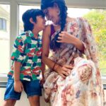 Vijayalakshmi Instagram - Someone loves it when mommy is in saree 🤎 #lovestory