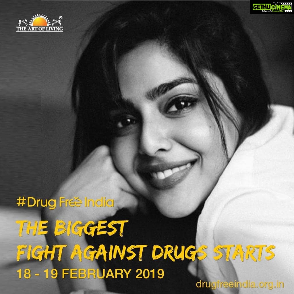 Aishwarya Lekshmi Instagram - Happy to be part of this great initiative #drugfreeindia by @srisriravishankar.