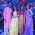 Akanksha Puri Instagram - From the Haldi and Mehendi night with my mains @immansibagla @varun.bagla @tunushkaa ❤️ Thank you guys for being a part of my Big day and being such an important part of my life ❤️ love you all ❤️✨ Shukriya 💕 . . #mehendi #haldi #haldiceremony #friendlikefamily #swayamvarmikadivohti #mikadivohti #mikasingh #akankshapuri #mikasha #❤️