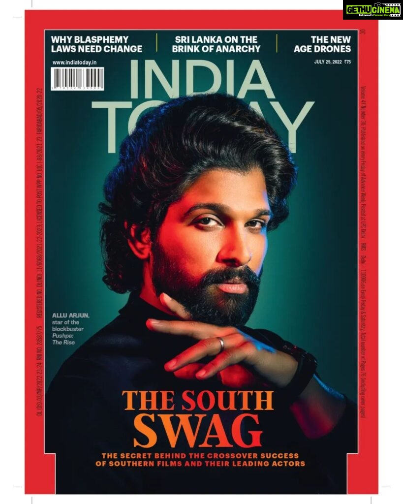 Allu Arjun Instagram - Glad to share my journey as an actor, and the rise of Pushpa with @indiatodaymagazine @indiatoday Writer: Suhani Singh @suhani84 Photos: Bandeep Singh @forestlight Styling : Harmann Kaur @harmann_kaur_2.0 Assisted by : Pooja Karanam Outfits: The collective and Philocaly @collectiveindia @philocaly_menswear Hair stylist : Alex @alex.vijaykanth Make up : Maniasha @bymaniasha