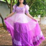 Ammu Abhirami Instagram - 💜💜💜 Beautiful dreamy outfit: Styled by @shriya_sriram ❤️ Outfit by @shrees_ethnic_wear Muah by @kabooki_mua and team Photography by @sat_narain @praveenbabu96 @__studio_j_