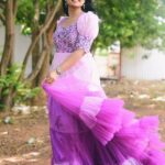 Ammu Abhirami Instagram - 💜💜💜 Beautiful dreamy outfit: Styled by @shriya_sriram ❤️ Outfit by @shrees_ethnic_wear Muah by @kabooki_mua and team Videography and edit : @the.portrait.culture @bharat.partha Photography : @sat_narain @praveenbabu96 @__studio_j_