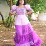 Ammu Abhirami Instagram - 💜💜💜 Beautiful dreamy outfit: Styled by @shriya_sriram ❤️ Outfit by @shrees_ethnic_wear Muah by @kabooki_mua and team Photography by @sat_narain @praveenbabu96 @__studio_j_