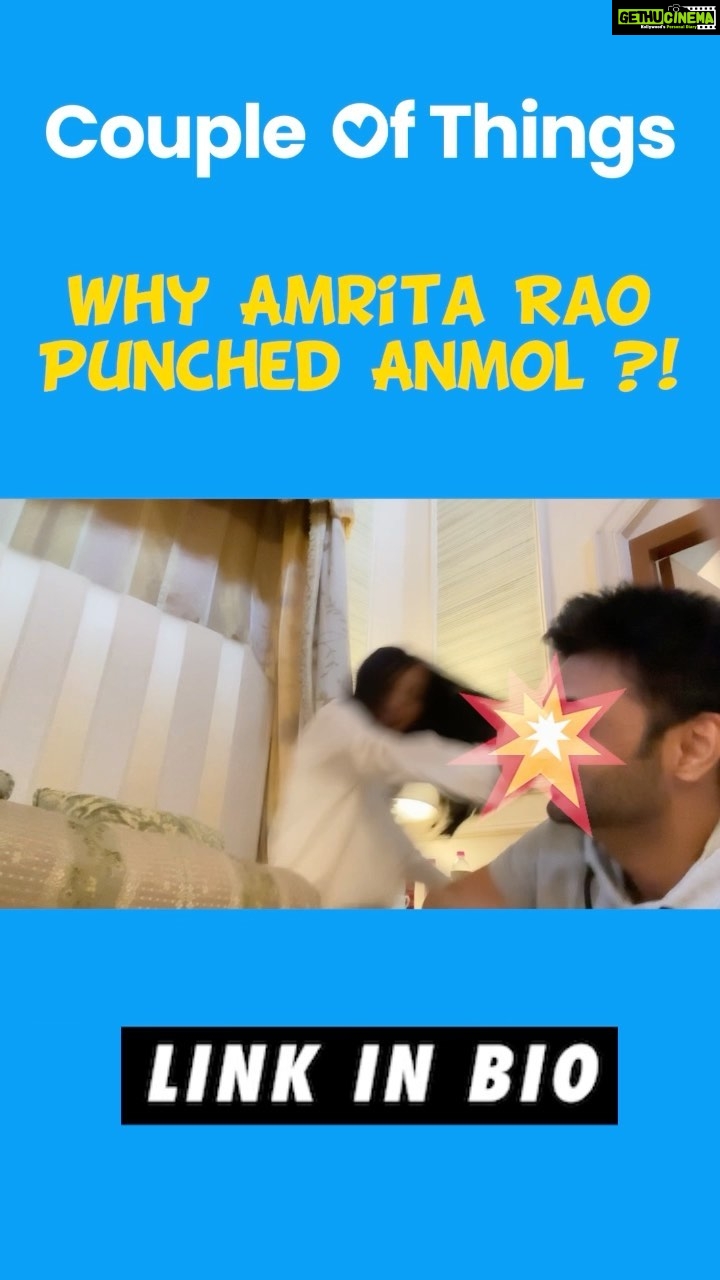 Amrita Rao Instagram - Why I Punched @rjanmol27 NEW VLOG is OUT & Link is In Bio #love #couplegoals