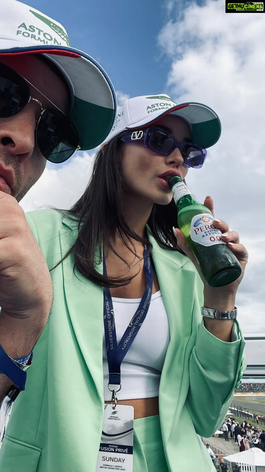 Amy Jackson Instagram - 0.0% alcohol.. 100% ball @peroniUK & @astonmartinf1 know how to do a smashinggg afternoon 👏🏼 Silverstone - F1 British Grand Prix