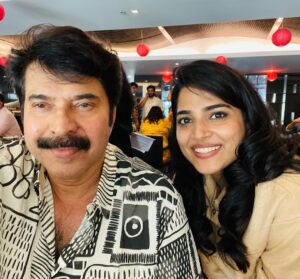 Anagha Instagram - With the one and only  mammooka❤️..super humbled to have shared screen with him …
Bheeshmaparvam now streaming on @disneyplushotstar 
@amalneerad_official @mammootty 
#bheeshmaparvam