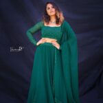 Anasuya Bharadwaj Instagram - Being Emerald and keeping my colour! For #SuperSingerJunior🎤🎶 Outfit by @firoz_design_studio 🥰 PC: @verendar_photography