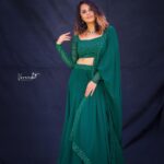Anasuya Bharadwaj Instagram - Being Emerald and keeping my colour! For #SuperSingerJunior🎤🎶 Outfit by @firoz_design_studio 🥰 PC: @verendar_photography