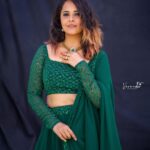 Anasuya Bharadwaj Instagram - Being Emerald and keeping my colour! For #SuperSingerJunior🎤🎶 Outfit by @firoz_design_studio 🥰 PC: @verendar_photography