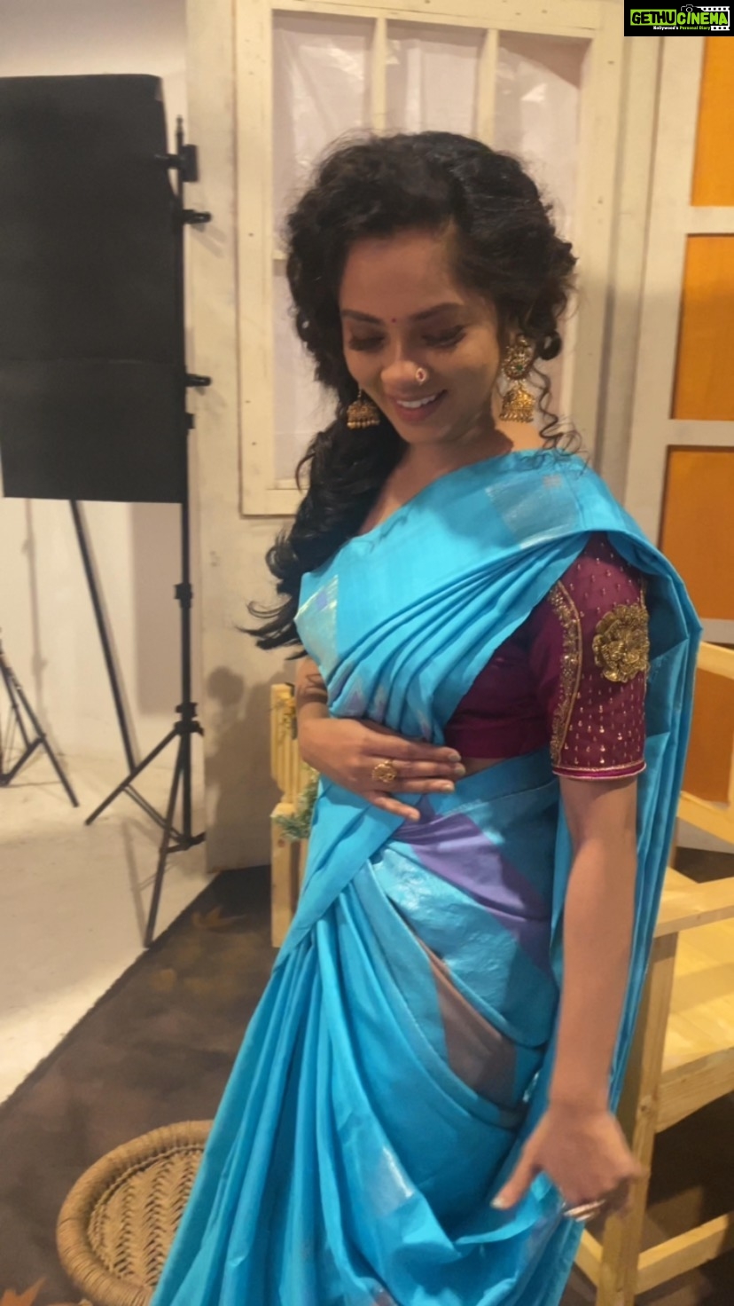Anitha Sampath Instagram - Loving this look and saree drape!! 😍 Designer  Blouse @justforeves Mua @makeupby_rinu Photo @kavinjeyaraj - Gethu Cinema