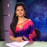 Anitha Sampath Instagram – Throwback..suntv main news..no filter..pink-a magic colour that suits all girls..