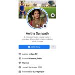 Anitha Sampath Instagram - With 3573+ followers..this is my original Facebook account..this was started few months back..please donot follow any other old fake accounts guys.. . Trying to get blue tick..