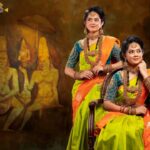 Anitha Sampath Instagram - With my sister..😂 Make-up & Hair @rinusmk Click @mcg_studio8216 Jewel @new_ideas_fashions Saree @meshira.in Blouse @je_queens_fashion Studio @arangaa.space