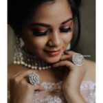 Anitha Sampath Instagram - First Christian bridal look ever..coincidentally got the picture on this easter.. . Makeup :@harshu_sathish_makeupartist Photography : @storiesby_xrphotography Hairstyst : @gayu_makeover_artistry Costume : @ay.esha4363 Jewellery :@luxefashion_jewellery
