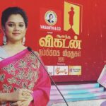 Anitha Sampath Instagram – விகடன் விருதுகள் 2019..
costume @mabia_mb 
Jewellery @vivahbridalcollections .
.
I informed about the costume and jewellery need at the neck of the moment..but still u both @mabia_mb and @vivahbridalcollections helped me out instantly with love .. Thank u so much darlings..love u..
.
So much of appreciations for ur wonderful collections. Chennai Trade Centre