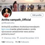 Anitha Sampath Instagram - இதுதான் என் உண்மையான twitter account..என்னுடைய fake accountஐ misuse செய்து அரசியல் ரீதியாக சில விஷமிகள் தவறான பதிவுகளை இடுகிறார்கள்..அதற்கு நான் பொறுப்பல்ல.. Pls unfollow my fake account... Original account link in story