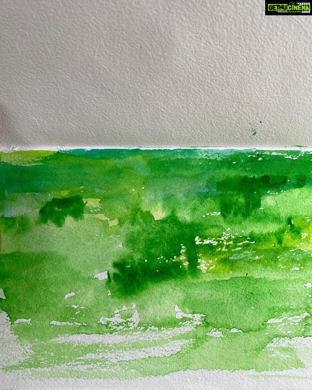 Anjali Patil Instagram - The water colours of life. One needs to leave empty spaces. Absorb the extra water. Protect the inner landscape. And keep trying at all cost, cause if you don’t try enough you won’t know your capacity. (last picture is watercolour landscape that was in front of me) Mysuru