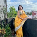 Antara Biswas Instagram - Loving The Weather …And The Sky…. And Me ❤️❤️❤️ Saree: @farico.in