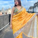 Antara Biswas Instagram – Loving The Weather …And The Sky…. And Me ❤️❤️❤️ 

Saree: @farico.in