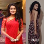 Anupama Parameswaran Instagram – 5 years apart!!! Amused by  how much I have transformed, not the body but my mind ♥️ grateful to the universe 😇