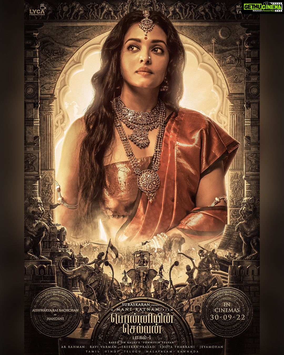 Ashwin Kakumanu Instagram - Vengeance has a beautiful face! Meet Nandini, the Queen of Pazhuvoor! #PS1 releasing in theatres on 30th September in Tamil, Hindi, Telugu, Malayalam and Kannada. 🗡@madrastalkies @lyca_productions #ManiRatnam @arrahman @the_real_chiyaan @jayamravi_official @karthi_offl @aishwaryaraibachchan_arb @trishakrishnan @aishu__ @sobhitad | Prabhu | @r_sarath_kumar @actorjayaram_official @joinprakashraj | Jayachitra | @rahman_actor @iamvikramprabhu @ashwinkakumanu @lal_director @radhakrishnan_parthiban @riyazkhan09 @mohanraman0304 @primevideoin @arjunchidambaram @babuantonyactorofficial @r_varman_ | ThotaTharrani | @sreekar.prasad | Jeyamohan | @siva_ananth @brinda_gopal @ekalakhani | VikramGaikwad | @kishandasjewellery @ny_vfxwaala @redchillies.color @vidhyasubramanian_art | Kumaravel | @gopiprasannaa @johnsoncinepro @ajayjohn2018