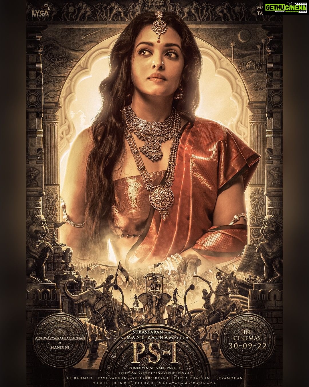 Ashwin Kakumanu Instagram - Vengeance has a beautiful face! Meet Nandini, the Queen of Pazhuvoor! #PS1 releasing in theatres on 30th September in Tamil, Hindi, Telugu, Malayalam and Kannada. 🗡@madrastalkies @lyca_productions #ManiRatnam @arrahman @the_real_chiyaan @jayamravi_official @karthi_offl @aishwaryaraibachchan_arb @trishakrishnan @aishu__ @sobhitad | Prabhu | @r_sarath_kumar @actorjayaram_official @joinprakashraj | Jayachitra | @rahman_actor @iamvikramprabhu @ashwinkakumanu @lal_director @radhakrishnan_parthiban @riyazkhan09 @mohanraman0304 @primevideoin @arjunchidambaram @babuantonyactorofficial @r_varman_ | ThotaTharrani | @sreekar.prasad | Jeyamohan | @siva_ananth @brinda_gopal @ekalakhani | VikramGaikwad | @kishandasjewellery @ny_vfxwaala @redchillies.color @vidhyasubramanian_art | Kumaravel | @gopiprasannaa @johnsoncinepro @ajayjohn2018