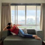 Deepti Sati Instagram - I spend all day,everyday chilling in my fave spot - my Sleepyhead sofabed! It's the perfect place to chill, binge-watch, film 📽️ my reels and sneak in some 💤. I love the colour and the way it matches so well with my room. It twists out so easily to turn into a bed. The combination of soft foam and HR foam layer makes this so comfy- great for a sleepover with my besties! It comes with a removable & washable zipper cover just in case I spill my coffee. Even better - this comfy sofabed comes with a 100 nights trial period. I bought the solid wood base to add a touch of class to the whole look. It folds out so easily and neatly! Use my code DEEPTI12 and avail 12% off on this comfy Sofabed. You are gonna ❤️ it