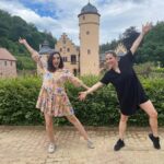 Evelyn Sharma Instagram - Love a good murderous swan 🦢 story at an old German castle 🏰 lol Mespelbrunn Castle has always been a favourite place of mine to visit when I’m in my hometown 💖 even better with dear friends! 👯‍♀️ #schlossmespelbrunn #aschaffenburg #germany #spessart