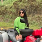 Gabriella Charlton Instagram - I actually rode the ATV in the forest and it was a super cool experience. 🏍 Head over to Gabriella Charlton YouTube channel to watch my fun and luxurious stay @wildplanetresort Link in bio. 🧣 @thehazelavenue