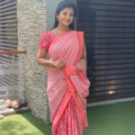 Gabriella Charlton Instagram - My necklace is always imperfect 🙈 Saree and blouse customised beautifully by @sdduniqueboutique_97